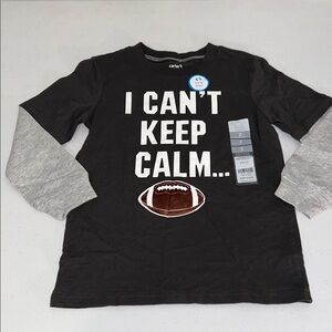 Carter's Boy’s Gray Football Long Sleeve Tee Size 7 BNWT